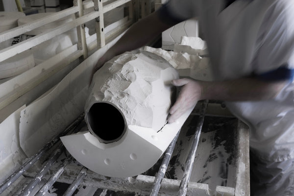 The process of making the Big Vase 1 and 2 by Max Lamb