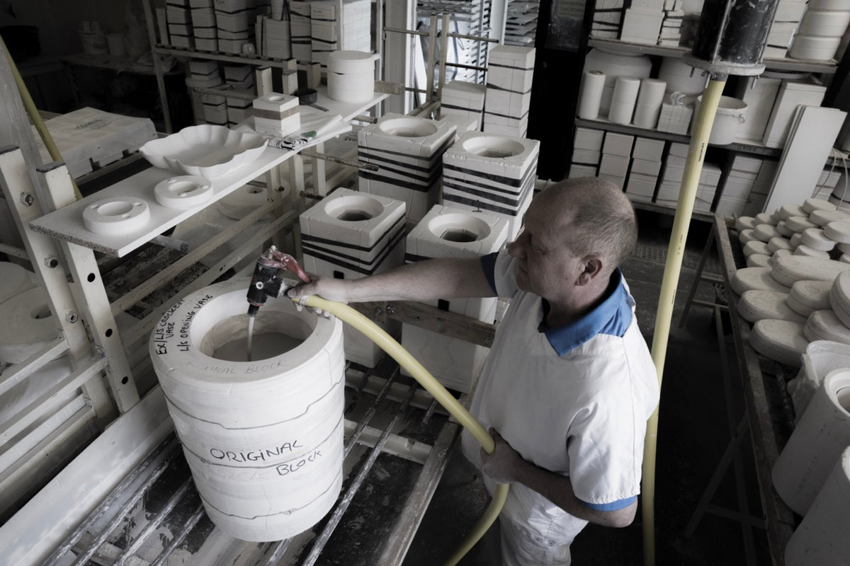 The process of making the Big Vase 1 and 2 by Max Lamb