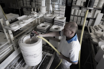The process of making the Big Vase 1 and 2 by Max Lamb