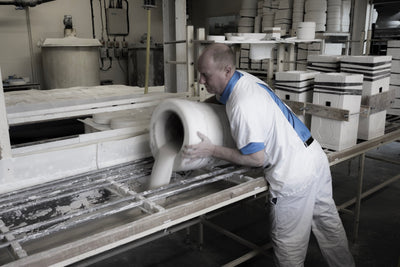 The process of making the Big Vase 1 and 2 by Max Lamb