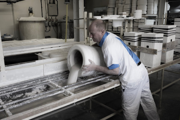 The process of making the Big Vase 1 and 2 by Max Lamb