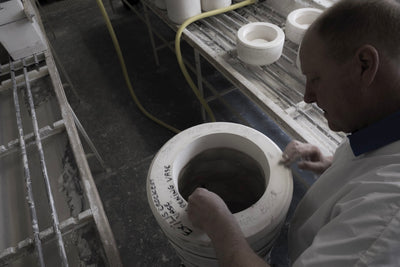 The process of making the Big Vase 1 and 2 by Max Lamb