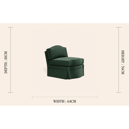 Felix Slipper Chair, Olive Linen