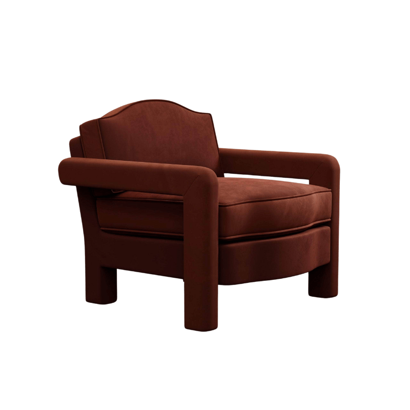 Elio Armchair, Cinnamon Velvet