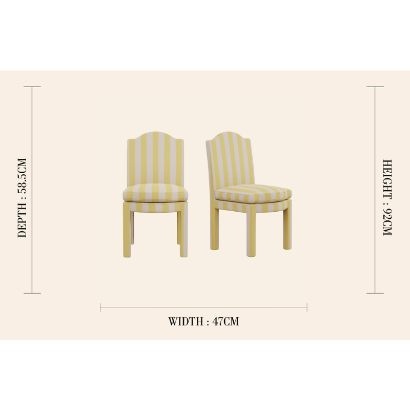 Pair of Leo Dining Chairs, Citron