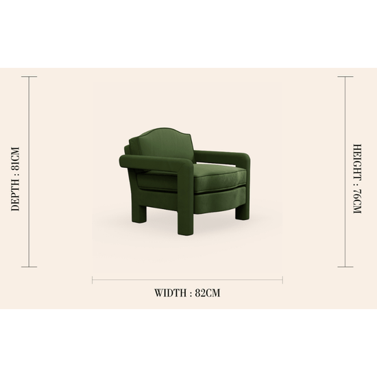 Elio Armchair, Zucchini Velvet