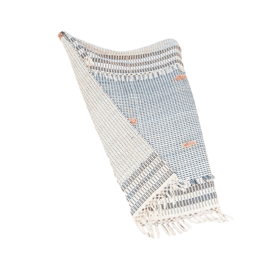 Organic Cotton Indigo & Apricot Throw