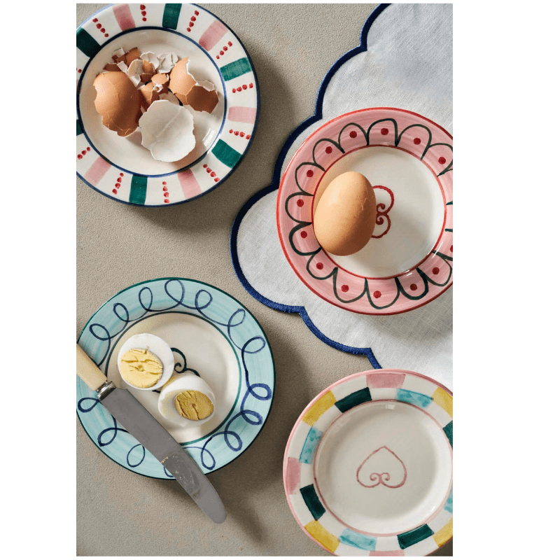 Set of 4 Heart Bread Plates/Coasters