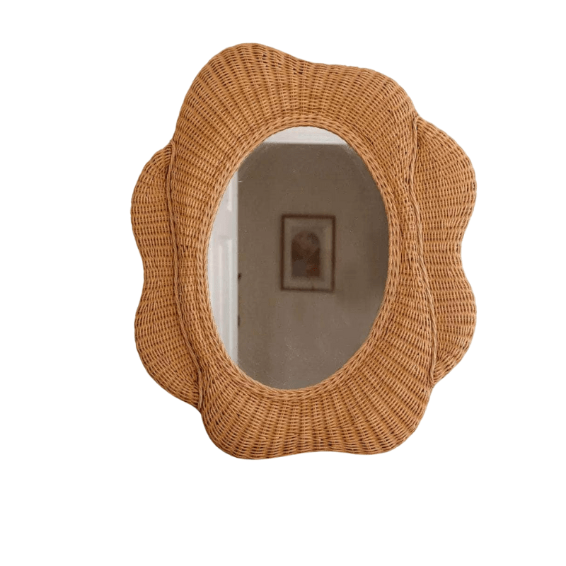 Blossom Oval Rattan Mirror