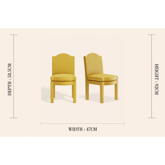 Pair of Leo Dining Chairs, Daffodil Velvet