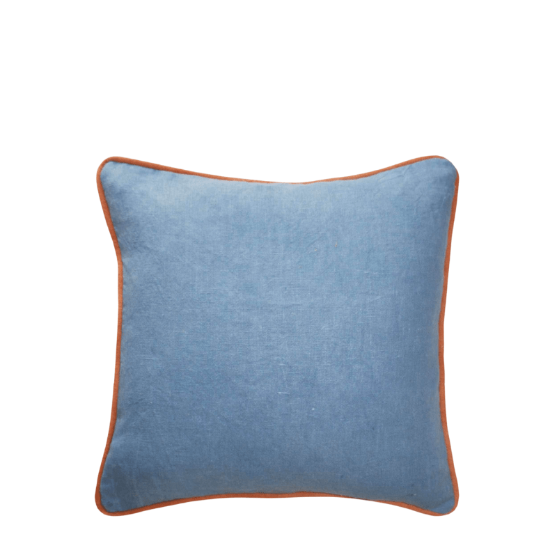 Contrast Cushion in Blue and Terracotta