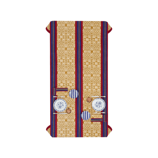 Cotton Cloth Damask Stripe Chutney