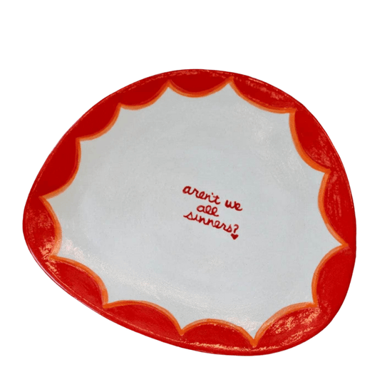 "Aren't We All Sinners?" Dessert Plates/Set of Two