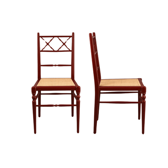 Pair of Chiara Dining Chairs, Pomegranate