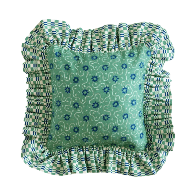 "Frilly Fancy" Cushion in Sage