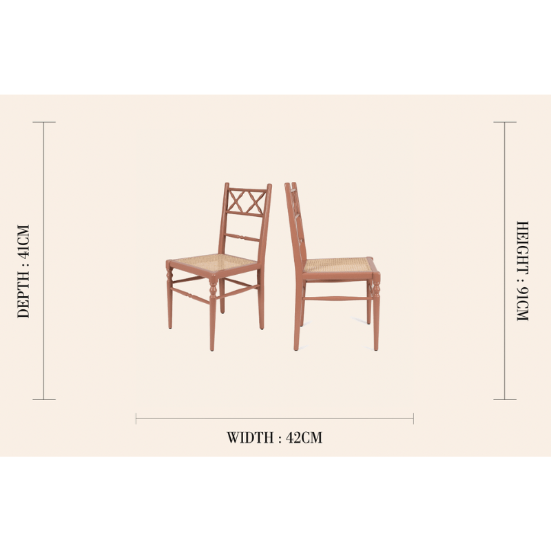 Pair of Chiara Dining Chairs, Terracotta