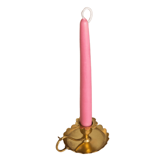 Load image into Gallery viewer, Scalloped Brass Candle Holder
