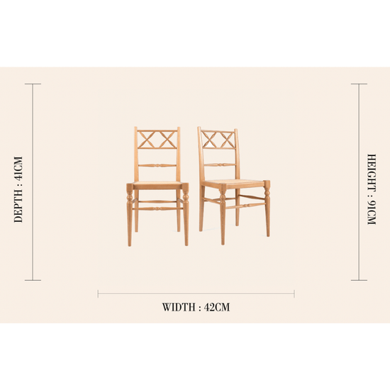 Pair of Chiara Dining Chairs, Natural