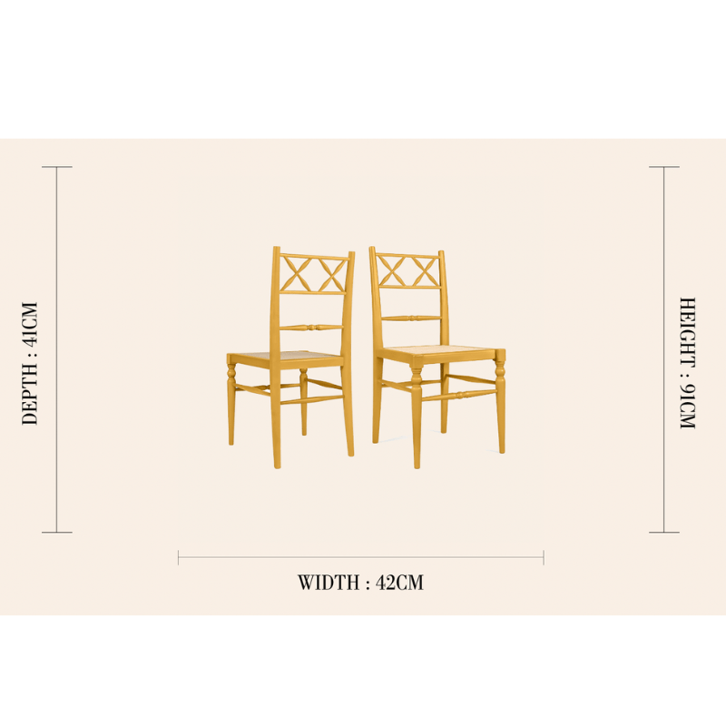 Pair of Chiara Dining Chairs, Mustard