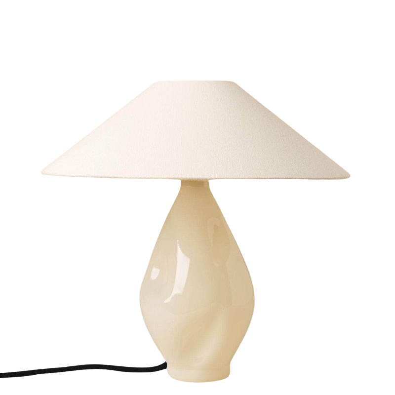 Beige Conical Glass Lamp