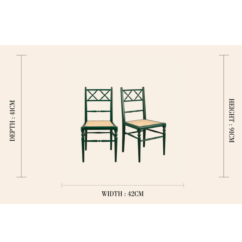 Pair of Chiara Dining Chairs, Forest