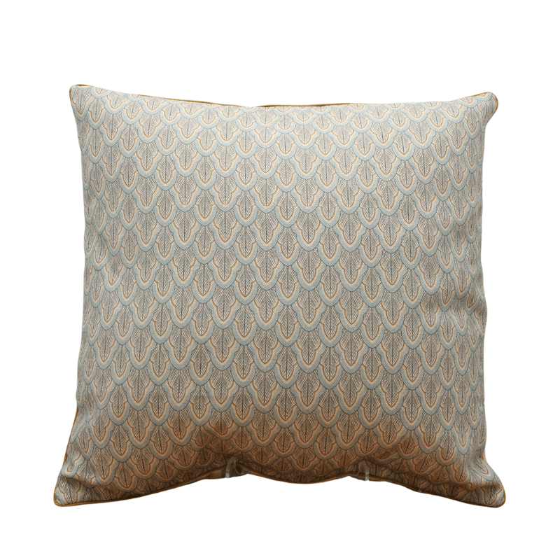 Mango and Celeste Stripe Cushion