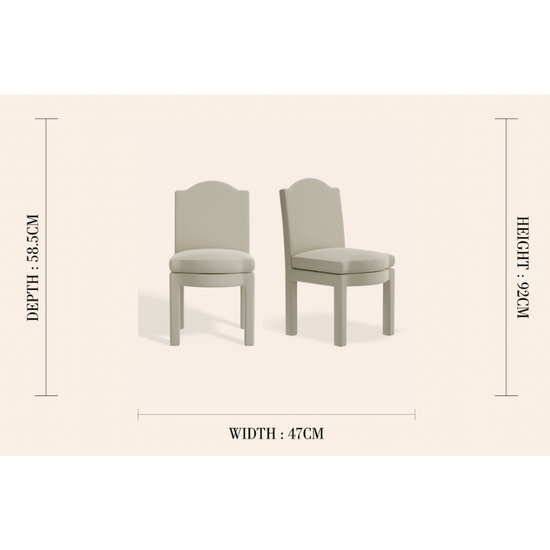 Pair of Leo Dining Chairs, Nougat Boucle