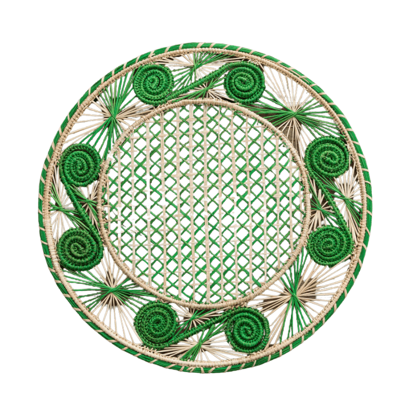 Green - Individual Iraca Palm Placemat