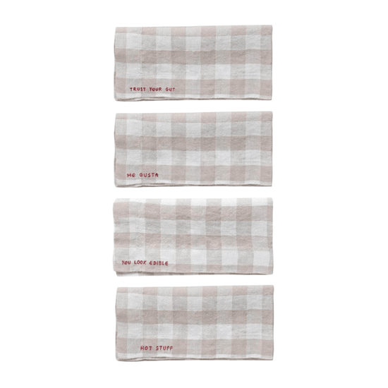 Load image into Gallery viewer, Gingham Gratitude Napkins - Set of 4
