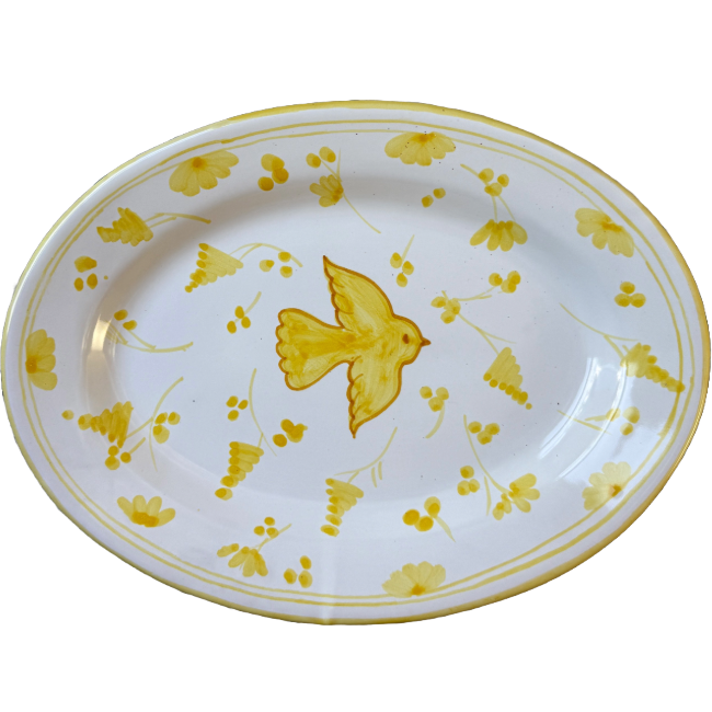 Yellow Colomba Oval Plattere 30 cm