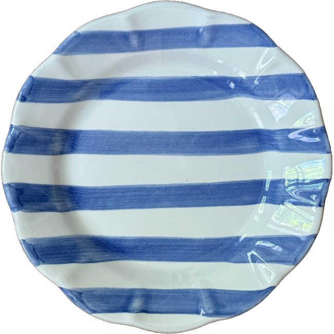 Sky Blue Stripe Plate 21 Cm