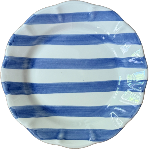 Sky Blue Stripe Plate 21 Cm
