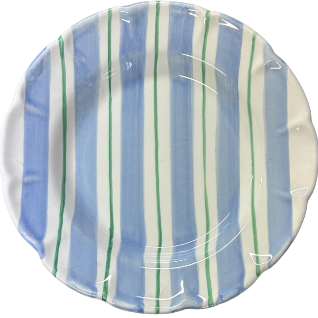 Pasta Plate Blue Stripes Lettini