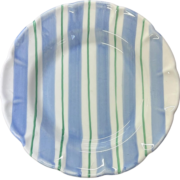 Pasta Plate Blue Stripes Lettini