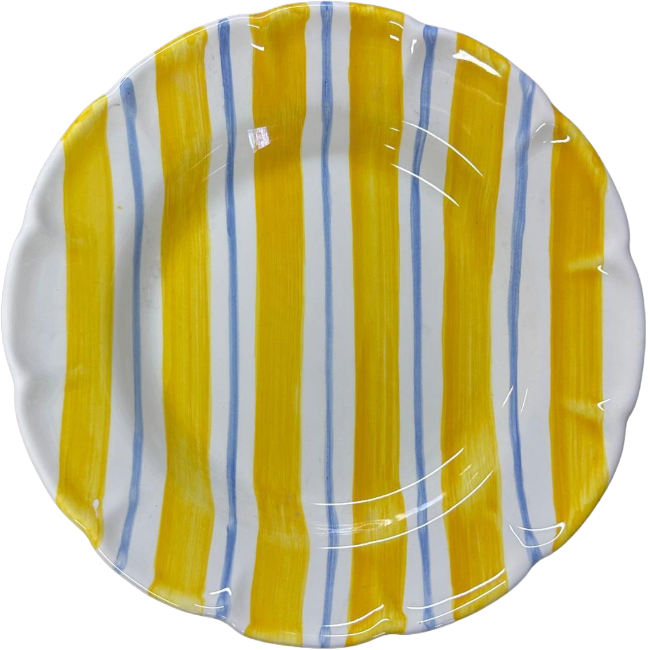 Pasta Plate Yellow Stripes Lettini