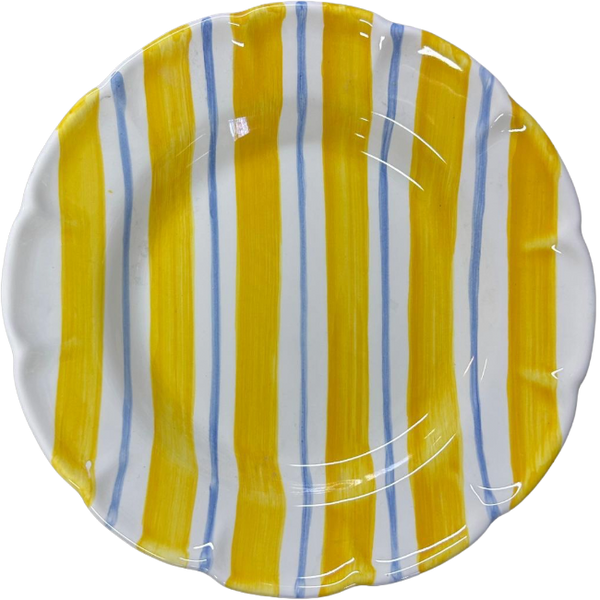 Pasta Plate Yellow Stripes Lettini