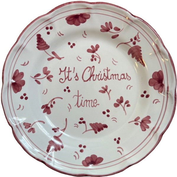 20cm Plate It's Christmas Time - Bordeaux