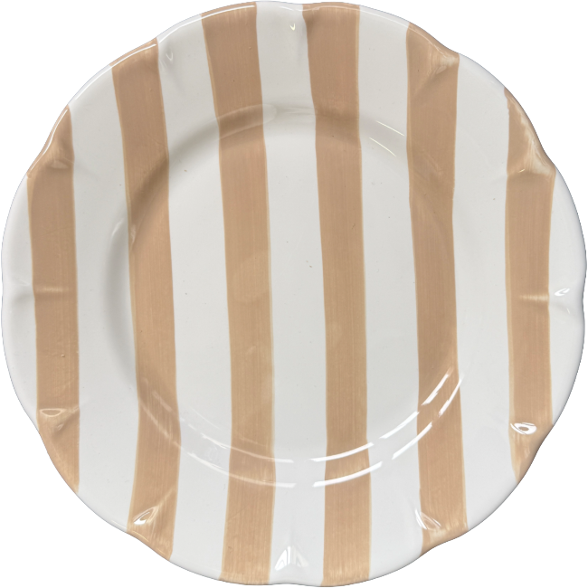 Rayure Plate Beige Crema - 25cm