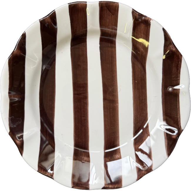 Brown Striped Chocolate Plate - 20cm