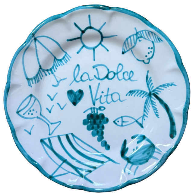 Dolce Vita Plate, Turquoise - 20cm