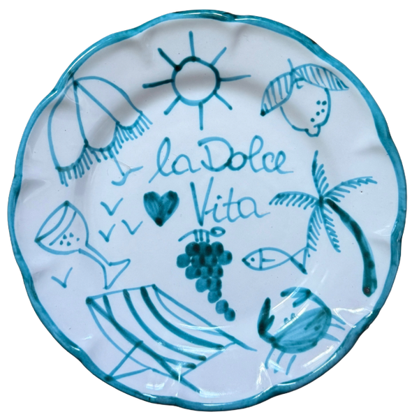 Dolce Vita Plate, Turquoise - 20cm