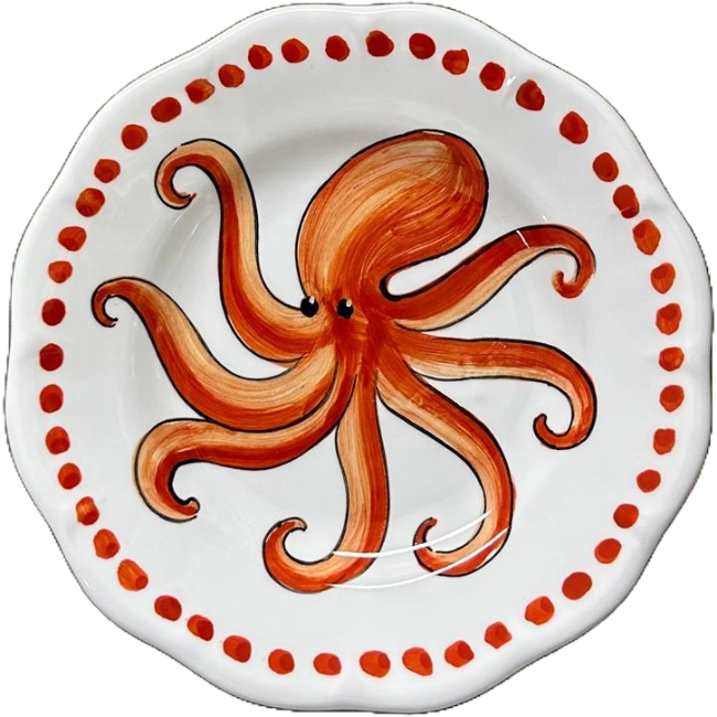 Estate Plate 16cm Terracotta Octopus
