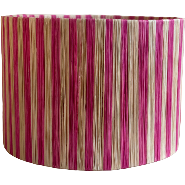 Pink Striped Raffia Lampshade