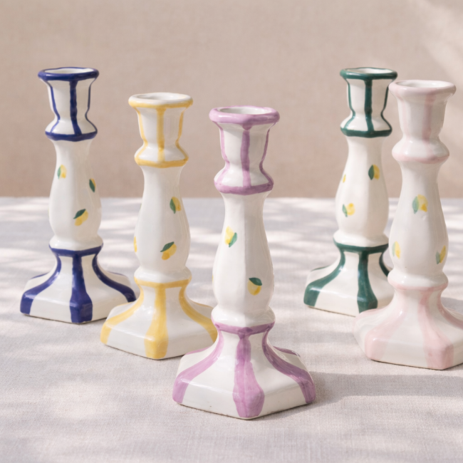Capri Candlestick Green - 20cm