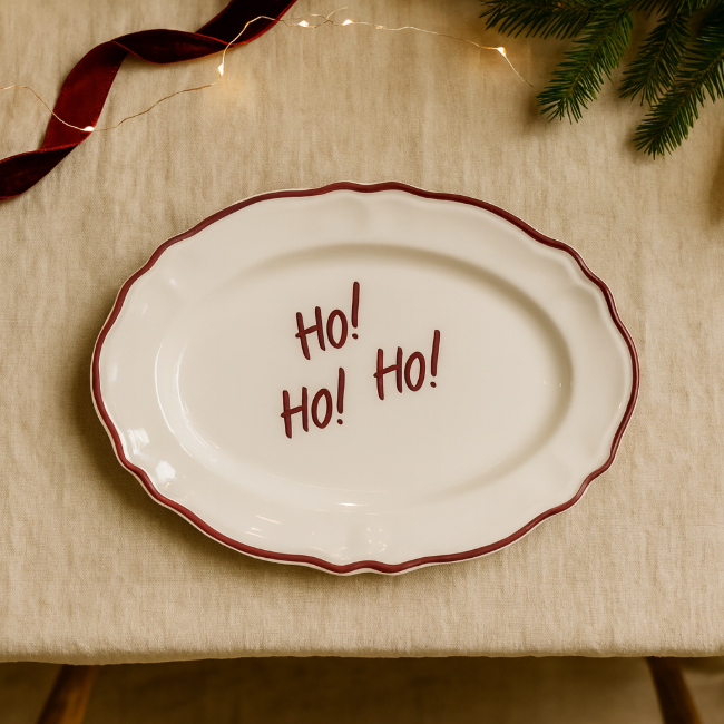 Oval Serving Platter 32 cm Ho Ho Ho