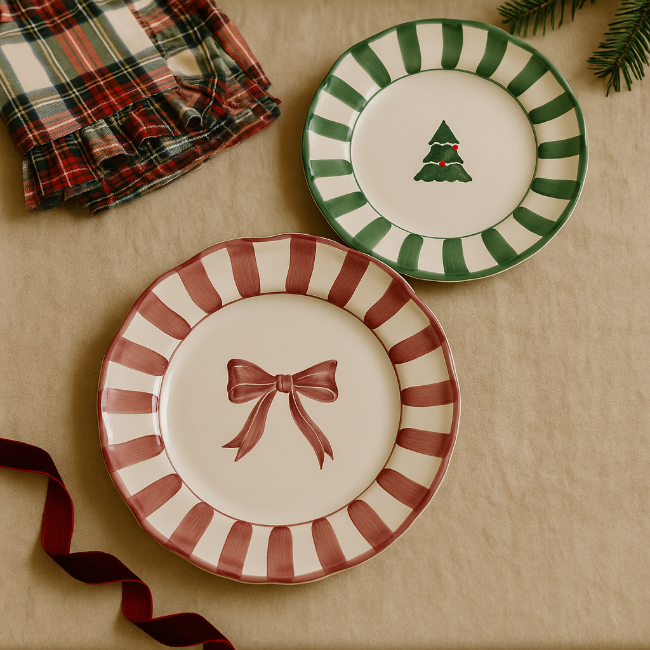 20cm Bow Christmas Plate
