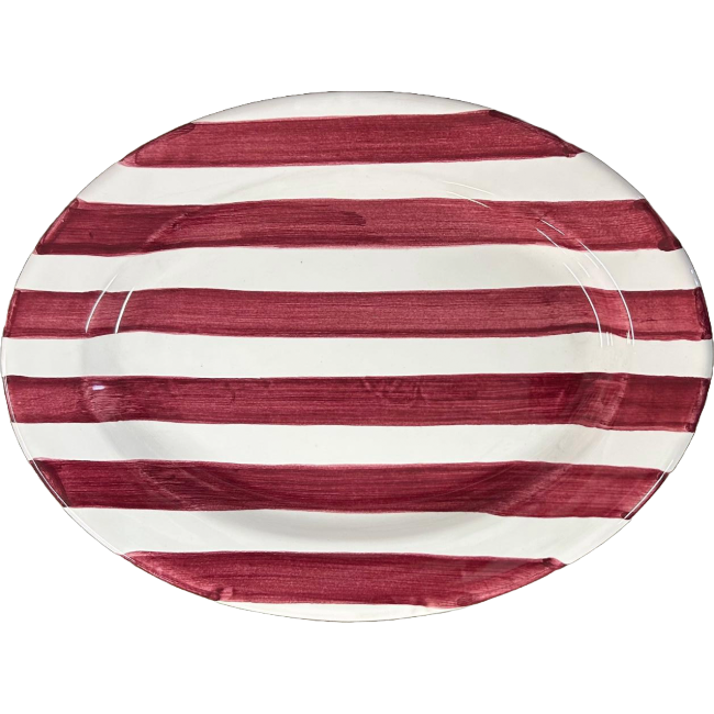 Bordeaux Striped Oval Platter 25cm