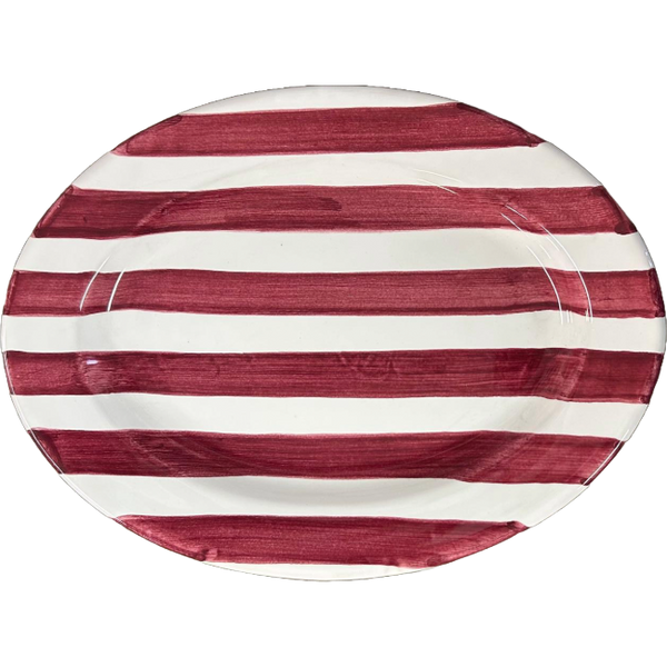 Bordeaux Striped Oval Platter 25cm