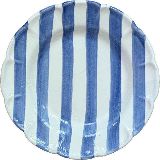 Sky Blue Stripe Pasta Plate