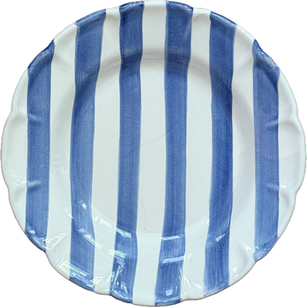 Sky Blue Stripe Pasta Plate